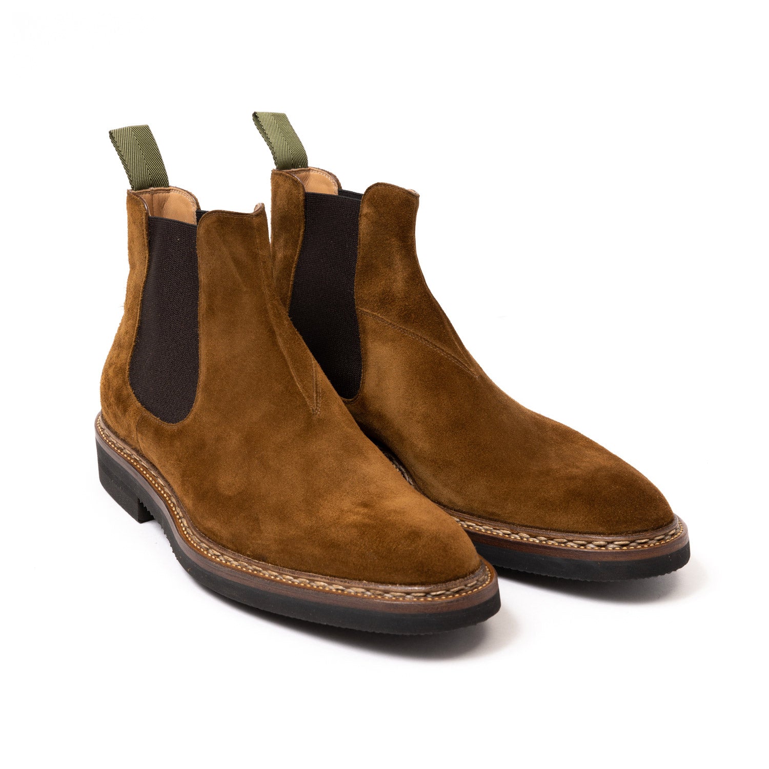 Boot "Storm Chelsea" aus tabakbraunem Rauhleder - reine Handarbeit